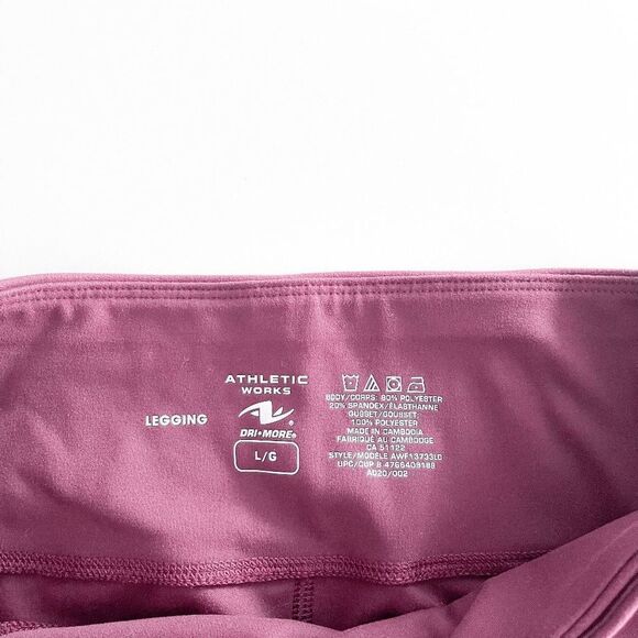 Athletic Works Womens Legging Dri More Full Length Stretch Waist Purple Large - Picture 7 of 10